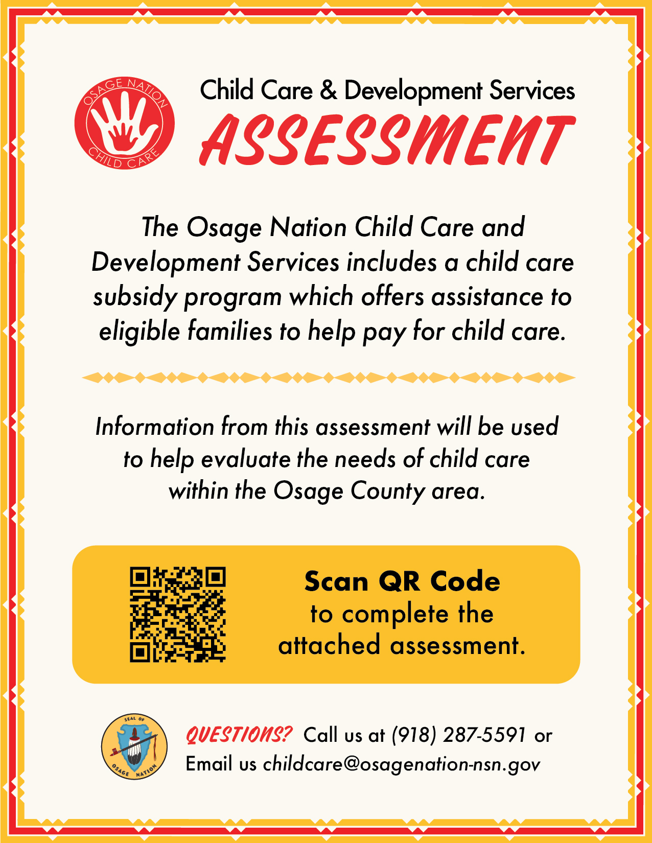 Osage Nation Child Care & Development Services Assessment Osage Nation